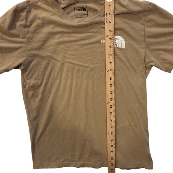 The North Face Mens Beige Cotton Short‎ Sleeve Graphic Logo T-Shirt Small Tan - Picture 6 of 11